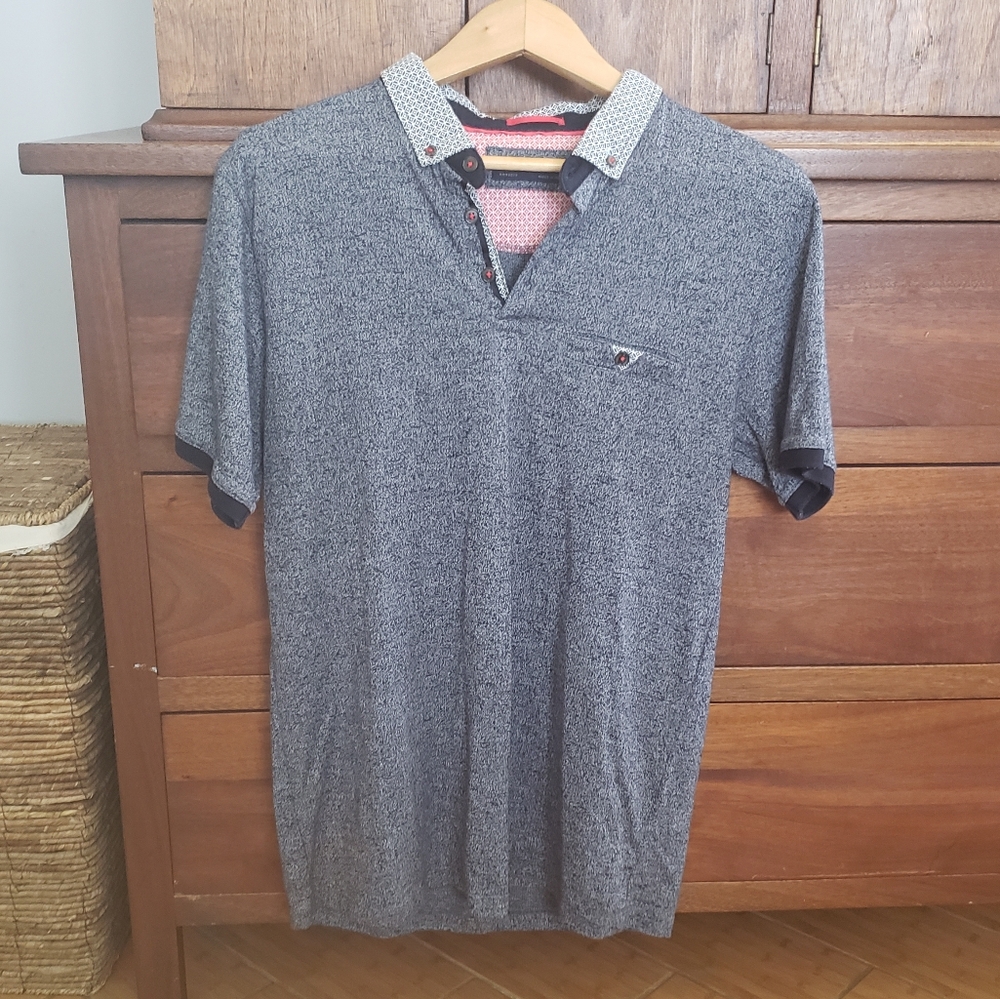 Denim and Flower  Large polo